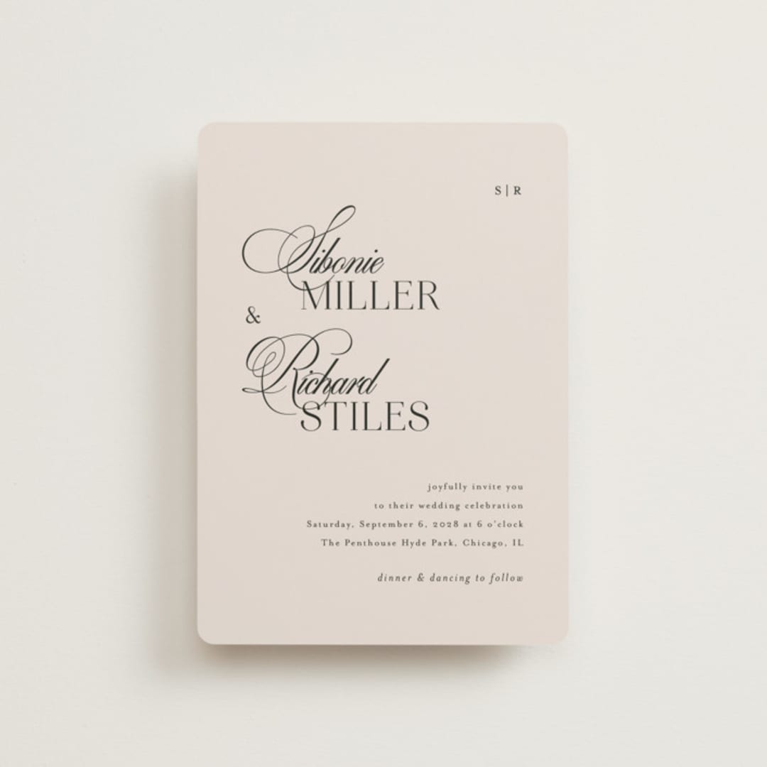 "Sibonie" - Wedding Invitations in Ivory by Melanie Kosuge - Front