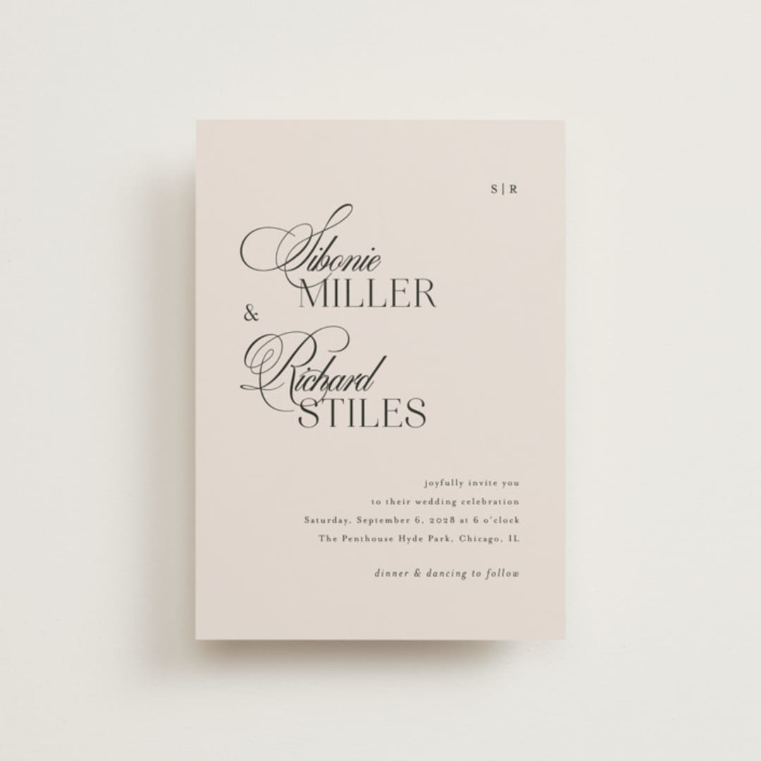 "Sibonie" - Wedding Invitations in Ivory by Melanie Kosuge - Front