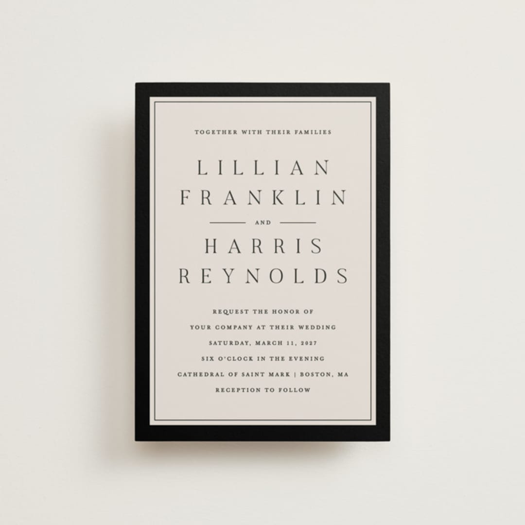 "Cambridge" - Wedding Invitations in Tuxedo by Amy Kross - Front