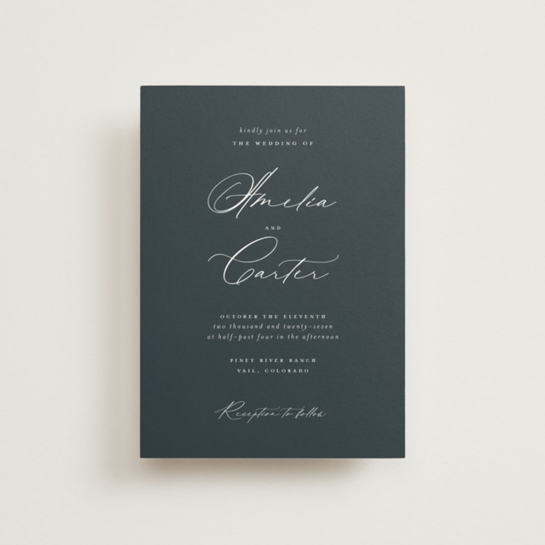 "Modern Vintage" - Wedding Invitations in Jade by Emily Betts - Front