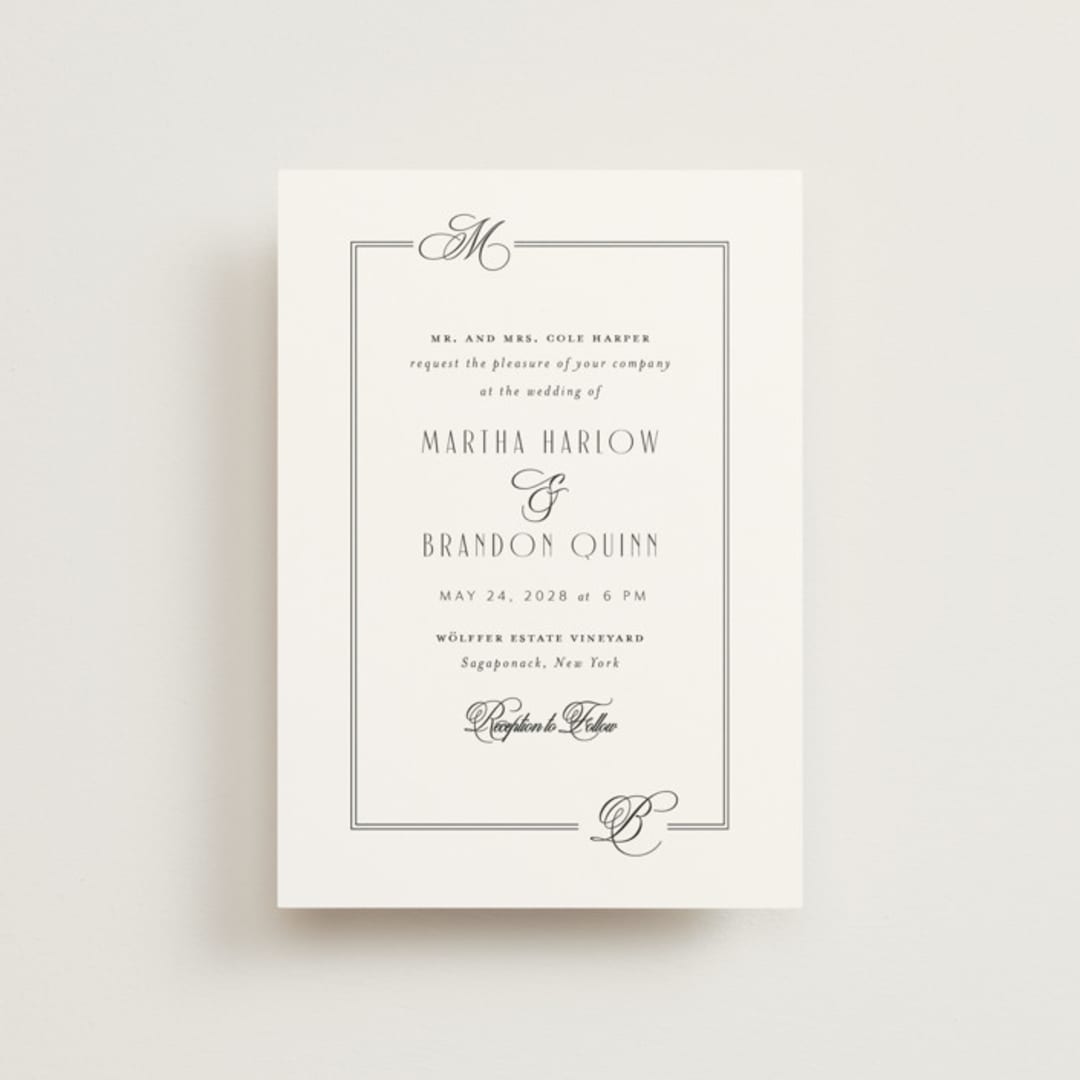 "Black Tie Elegance" - Wedding Invitations in Tuxedo by Nicoletta Savod - Front