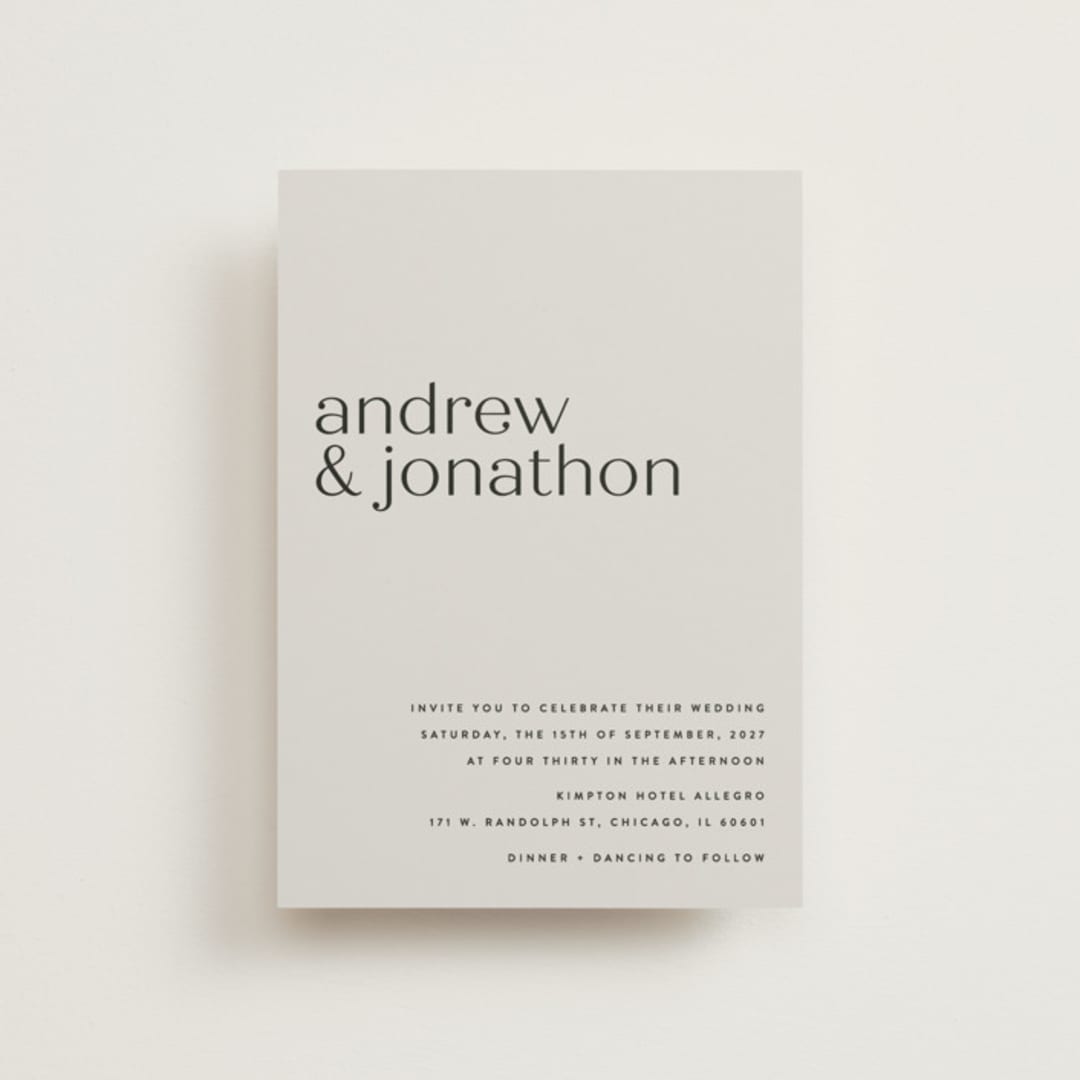 "Align" - Wedding Invitations in Linen by JoAnn Jinks - Front