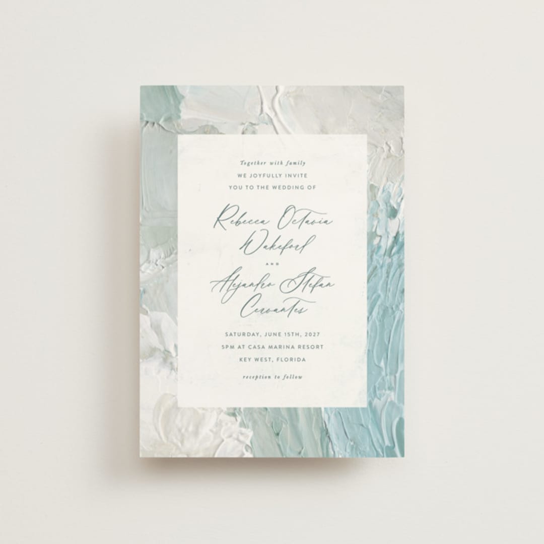 "Tidal Wave" - Wedding Invitations in Aqua by Hooray Creative - Front