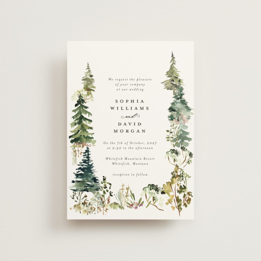 "Great Outdoors" - Wedding Invitations in Forest by Petra Kern - Front