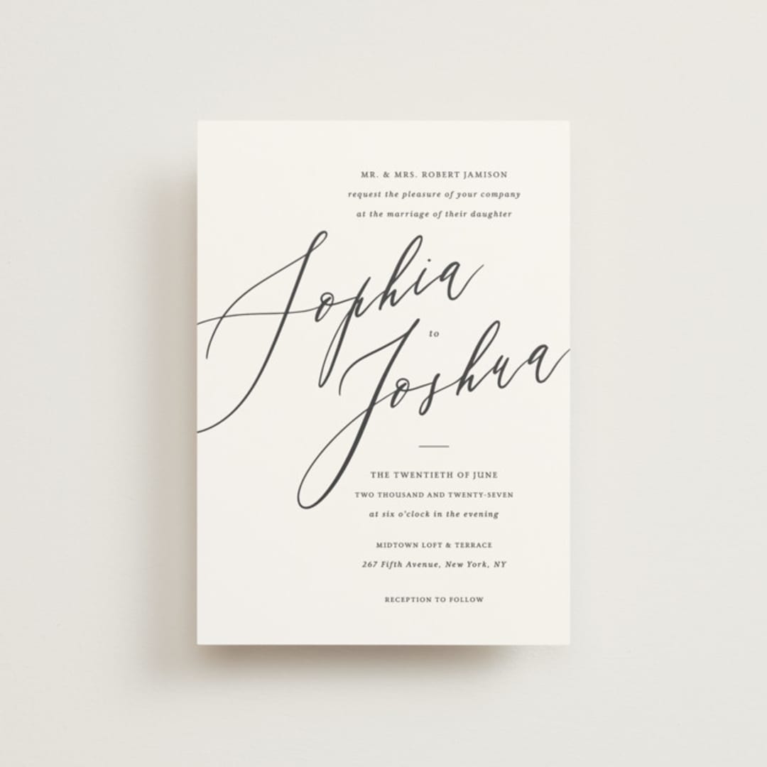 "Crescendo" - Wedding Invitations in Snow by Griffinbell Paper Co. - Front