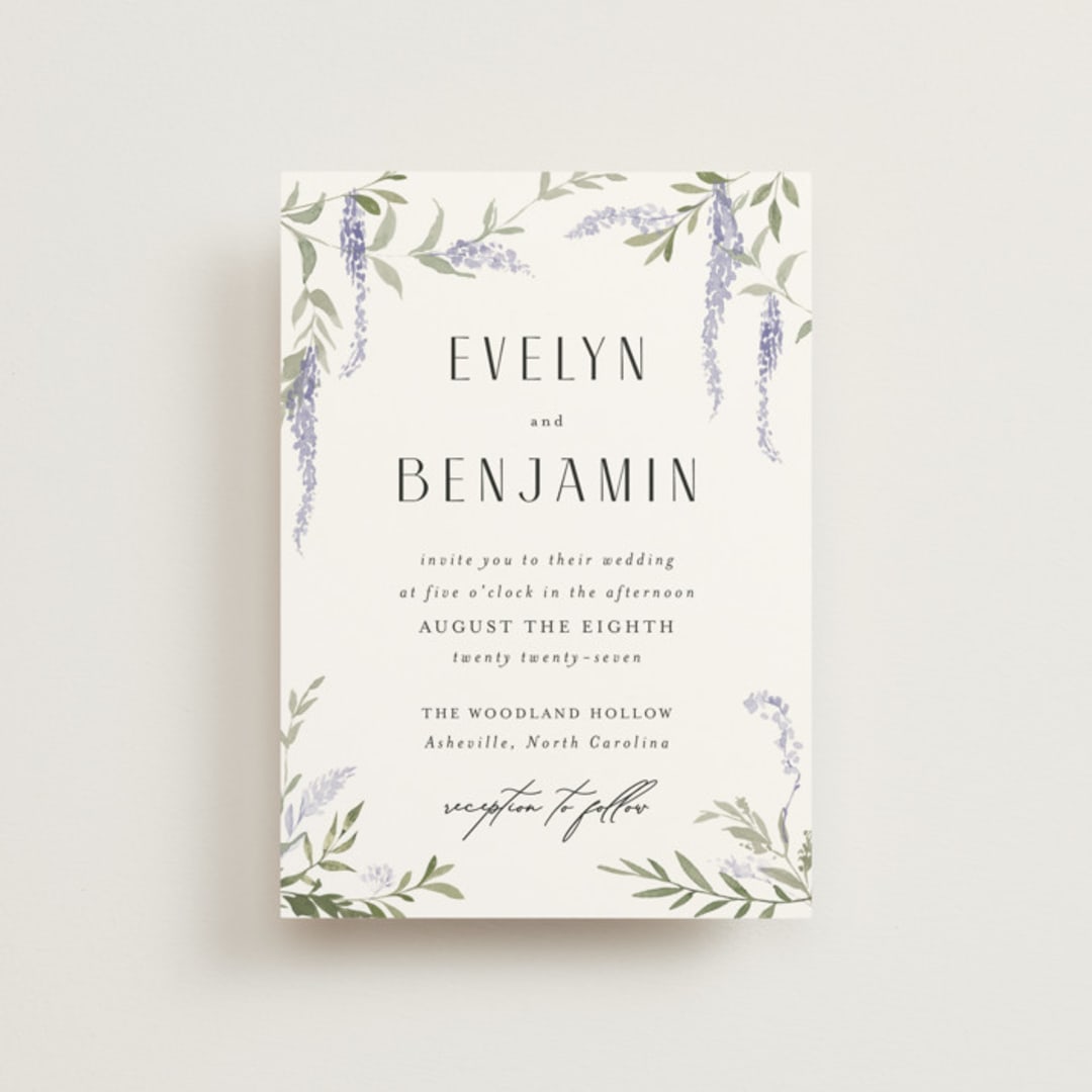 "Enchanted Evening" - Wedding Invitations in Lavender by Design Lotus - Front