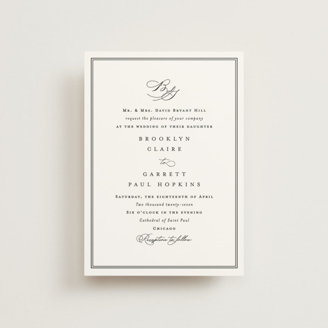 "Overlapping" - Wedding Invitations in Noir by Amy Kross - Front