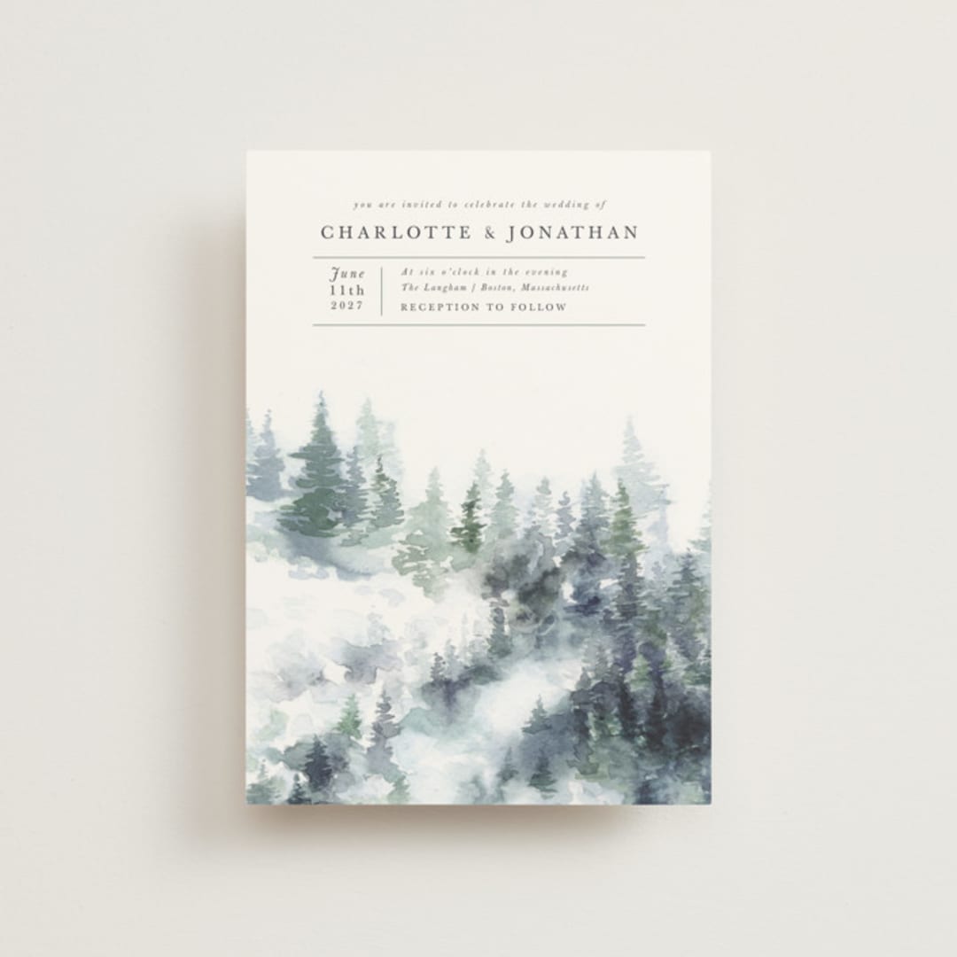 "painted woods" - Wedding Invitations in Rain by Anne Kostecki - Front