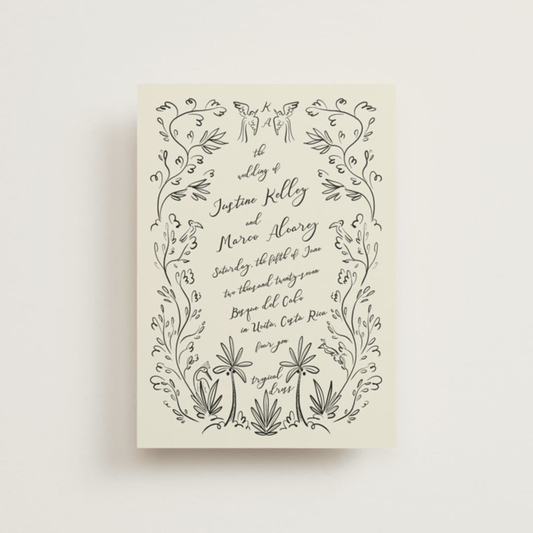 "Sundaland Gardens" - Wedding Invitations in Ivory by Ani Somi - Front