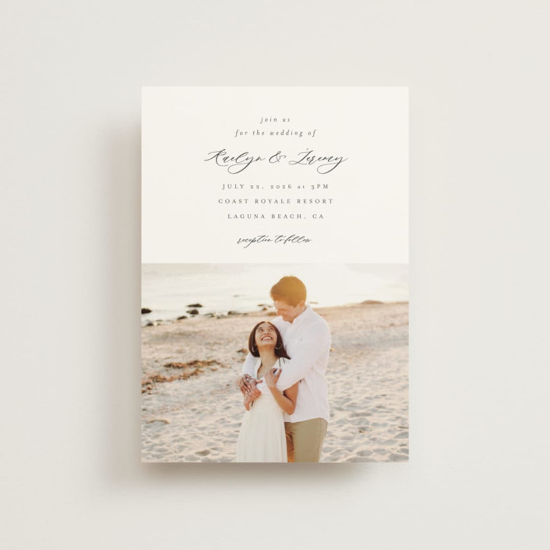 "Minimalist Photo" - Wedding Invitations in Ivory by Nicole Walsh - Front