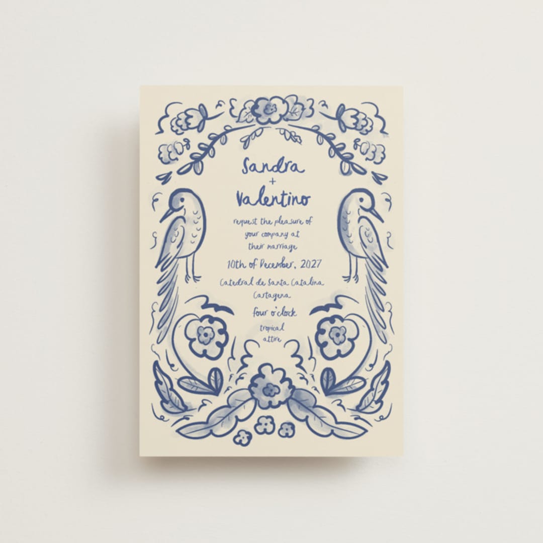 "Santa Catalina" - Wedding Invitations in Marseille Bleu by Ani Somi - Front