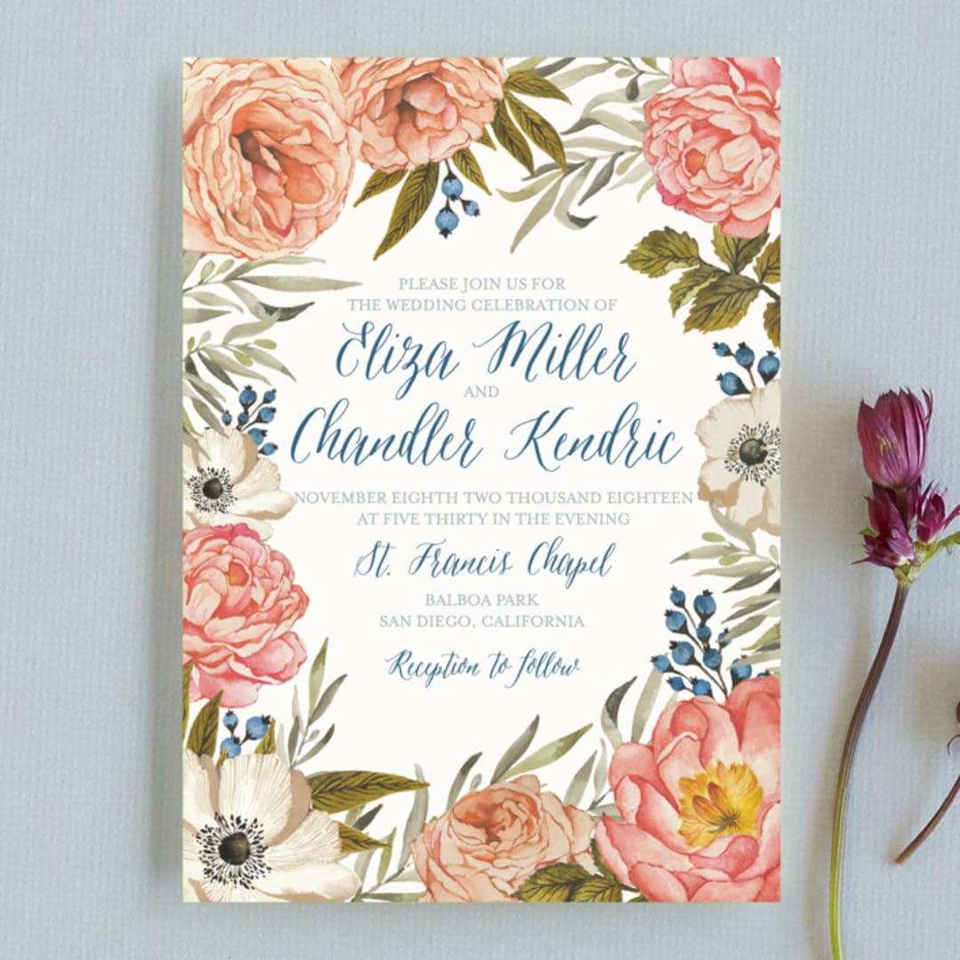 "Garden Rose" - Wedding Invitations in Garden Rose by Wildfield Paper Co - Front