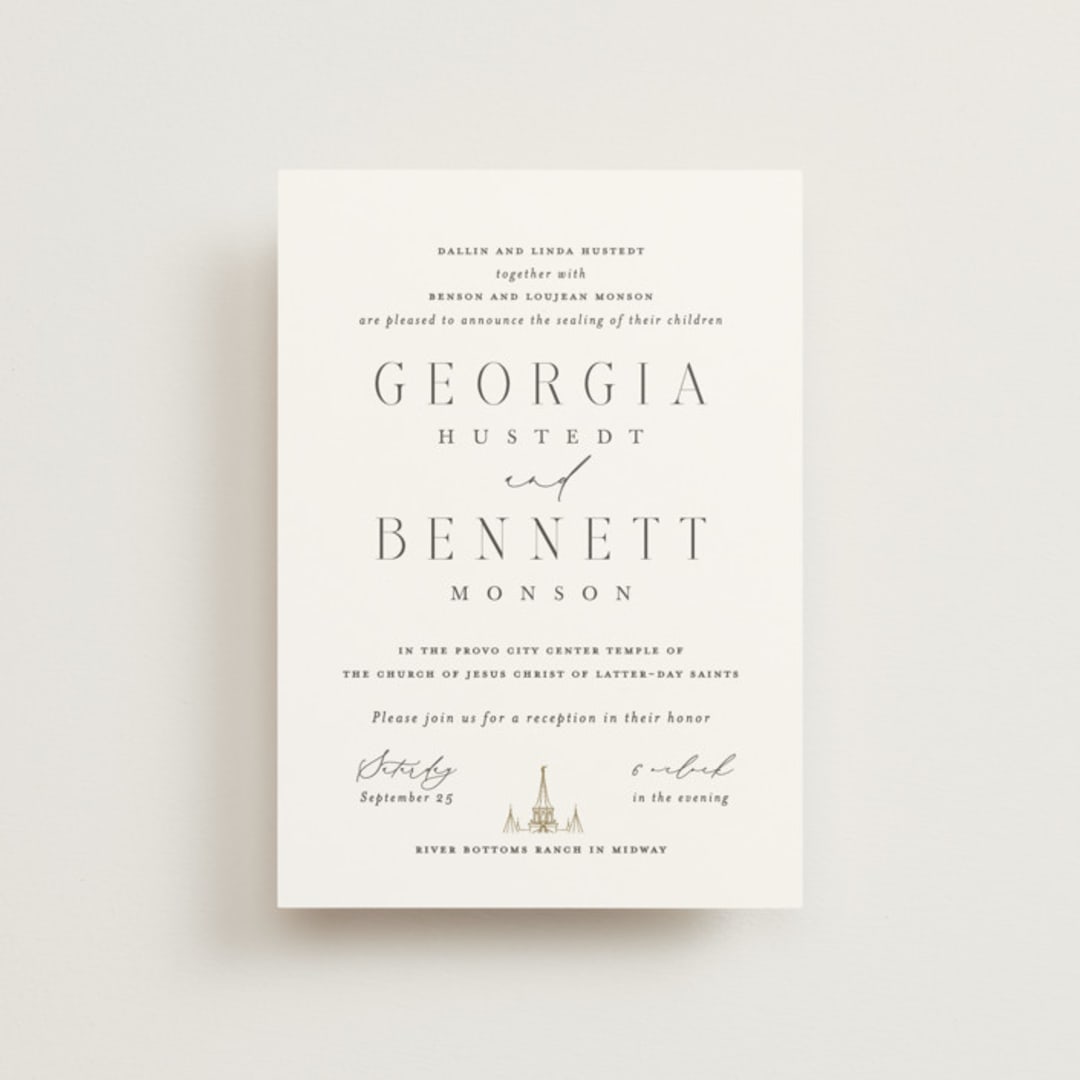 "City Center" - Wedding Invitations in Cotton by Erin L. Wilson - Front