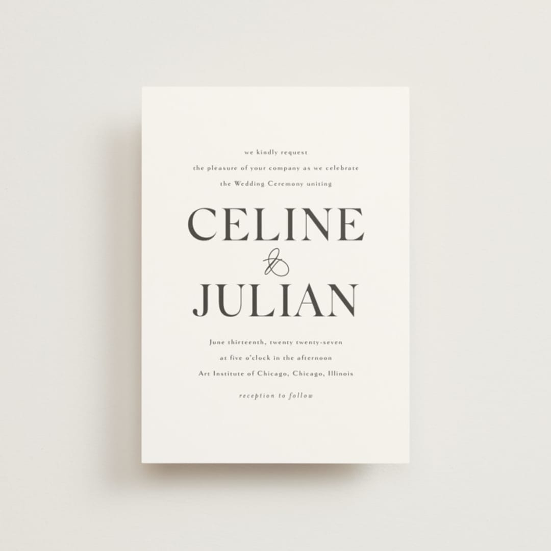 "CELINE" - Wedding Invitations in Opal by Melanie Kosuge - Front