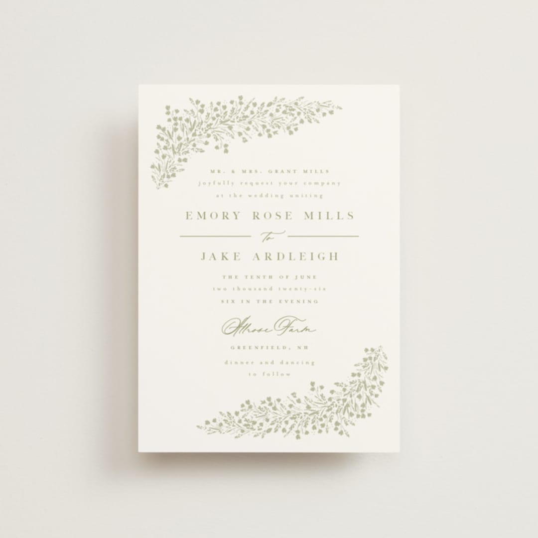 "Villa" - Wedding Invitations in Leaf by Kristie Kern - Front