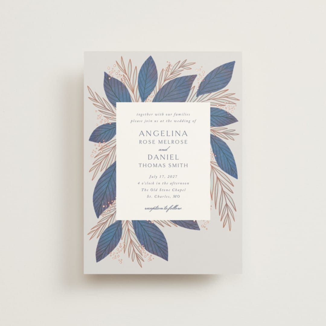 "Bouquet" - Wedding Invitations in Cobalt by Jen Owens - Front
