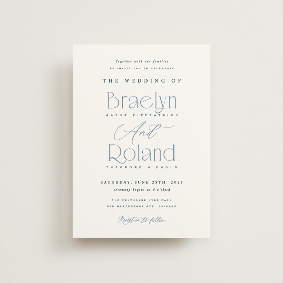 "Modern Romance" - Wedding Invitations in Navy by Hooray Creative - Front