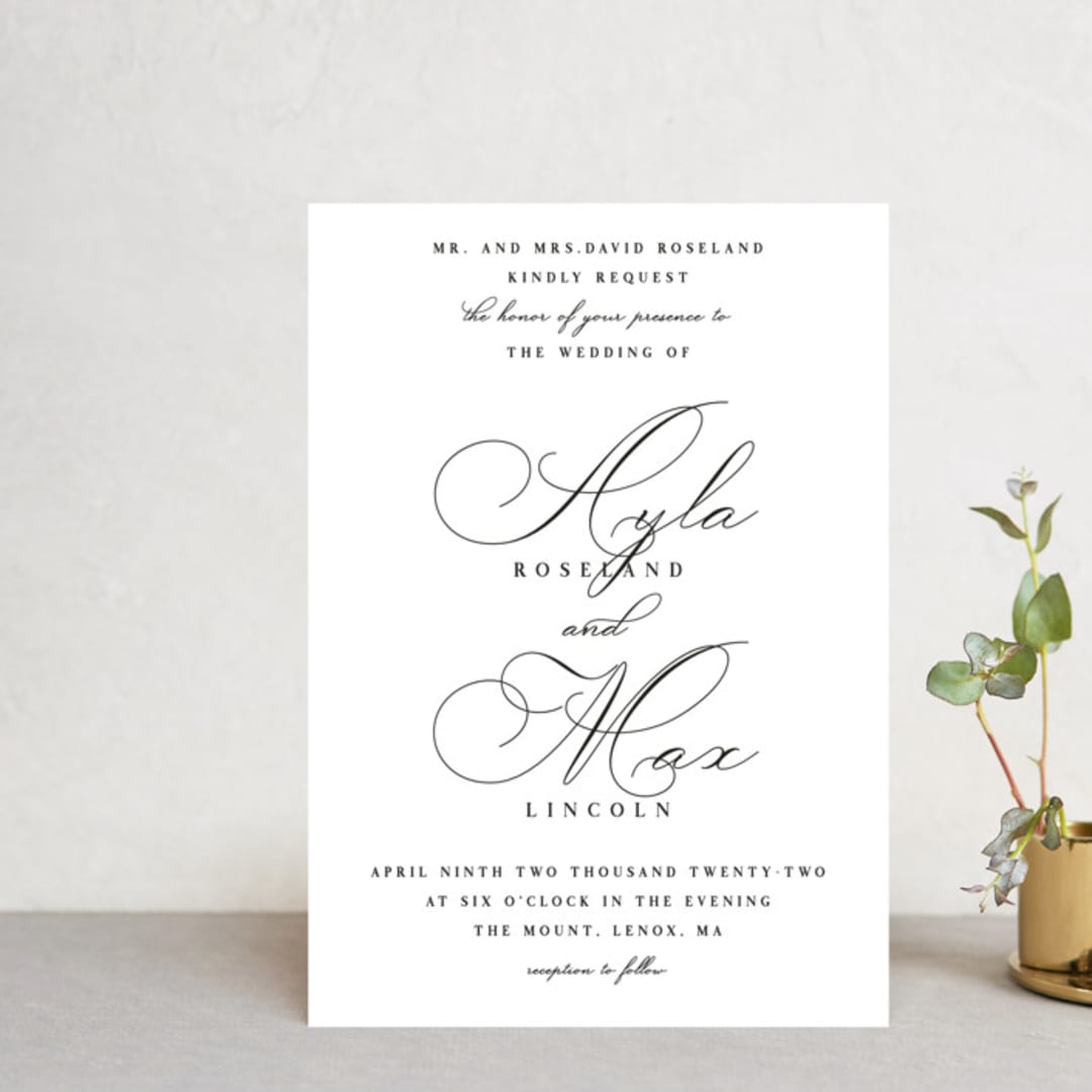 "Sweet Nothings" - Wedding Invitations in Linen by Keen Peachy - Front