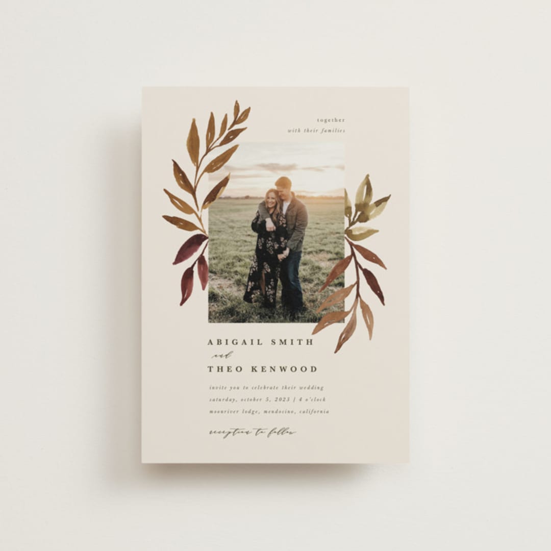 "botanical portrait" - Wedding Invitations in Leather by Kate Ahn - Front