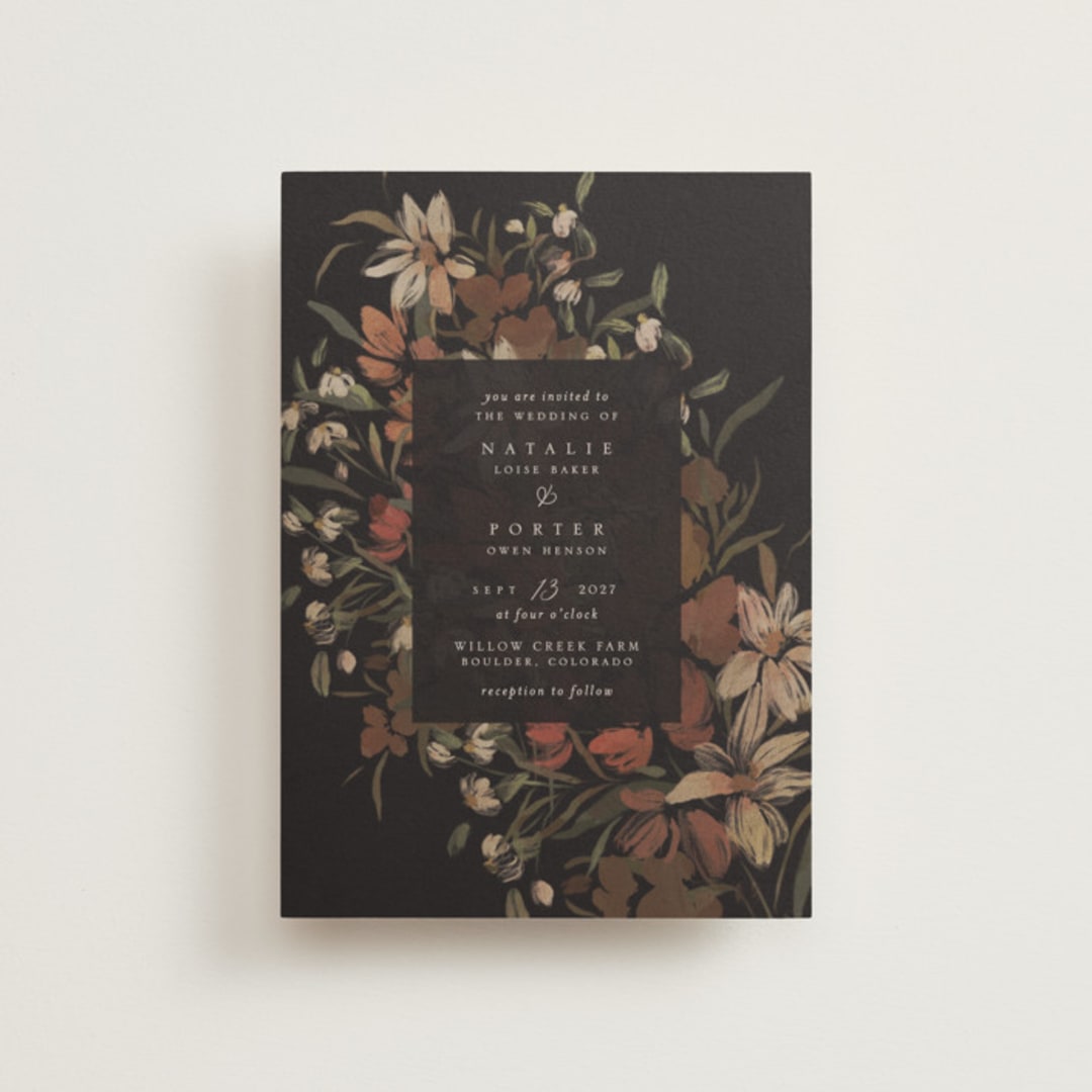 "Fall Garden Bouquet" - Wedding Invitations in Rust by Grace Kreinbrink - Front
