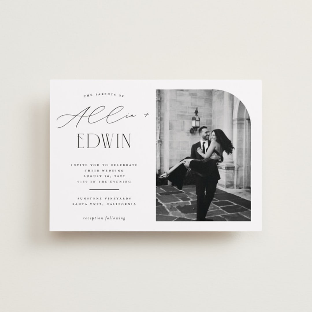 "Everly" - Wedding Invitations in Pearl by Christie Garcia - Front