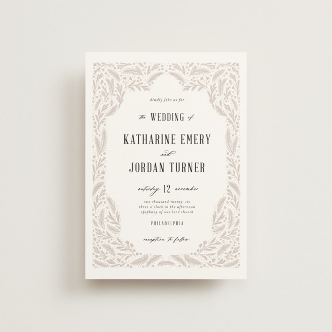 "Operatic" - Wedding Invitations in Cream by Paper Raven Co. - Front