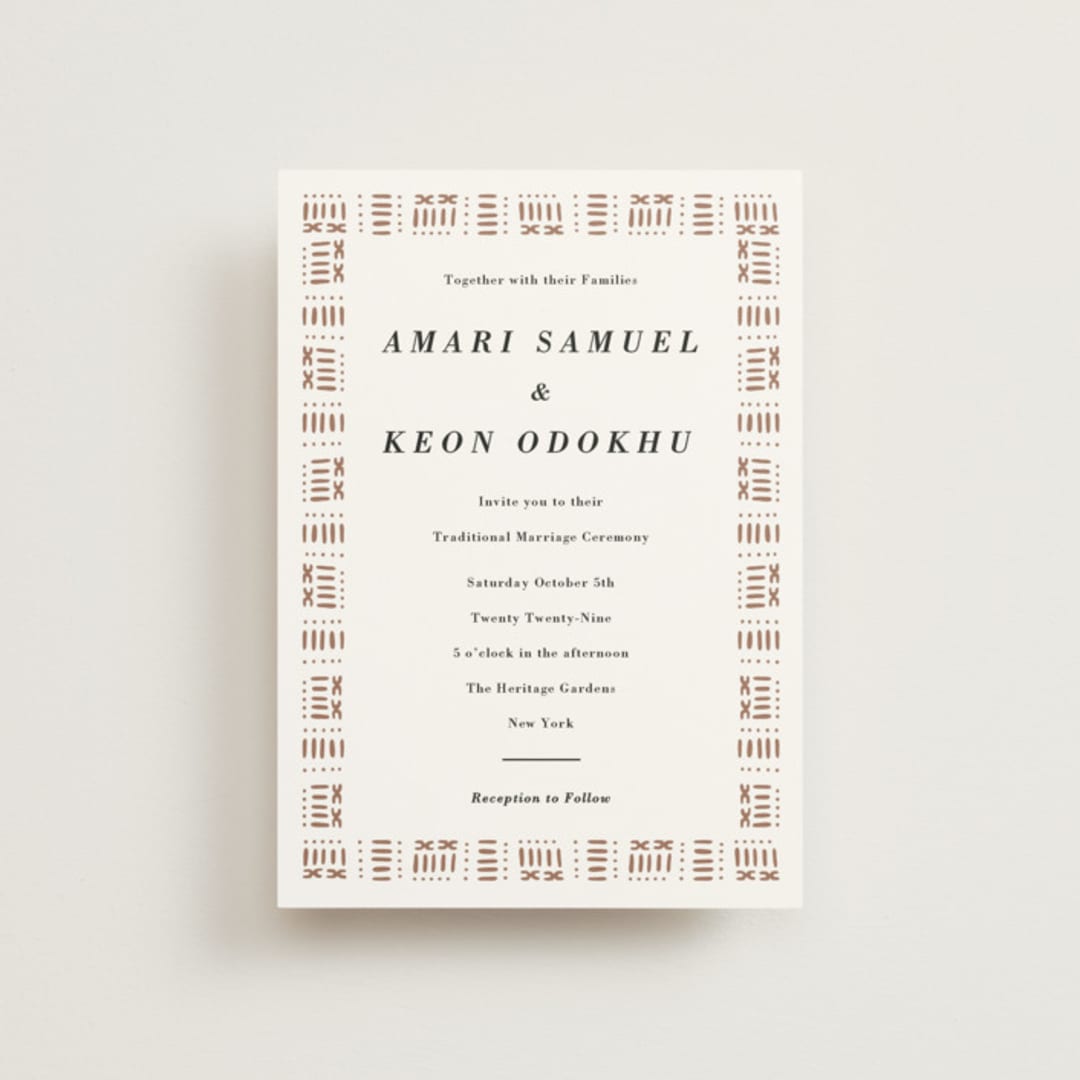 "Amari" - Wedding Invitations in Ivory by Oma N. Ramkhelawan - Front
