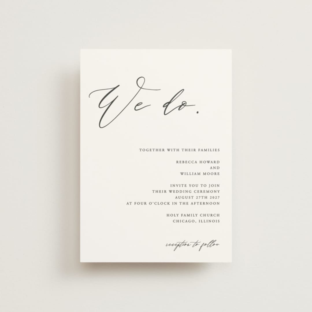 "We Do" - Wedding Invitations in Ink by lulu and isabelle - Front