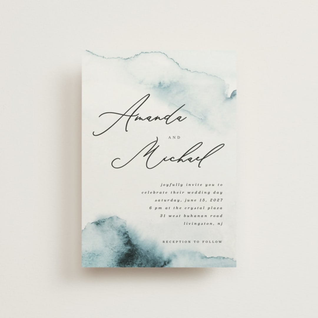 "Ocean Vibes" - Wedding Invitations in Sky by Marina Onoprienko - Front