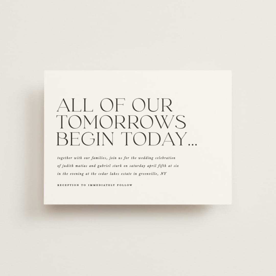 "tomorrows" - Wedding Invitations in Ink by Lori Wemple - Front