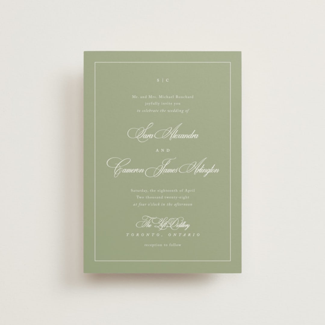 "Greenwood" - Wedding Invitations in Garden by Kelly Schmidt - Front