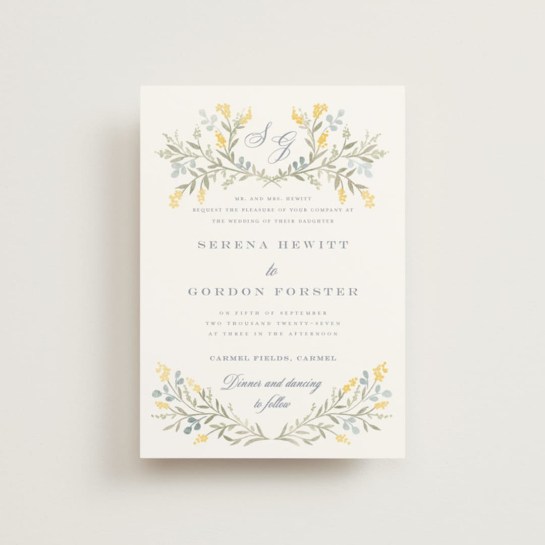 "Monogrammed" - Wedding Invitations in Spring by Petra Kern - Front