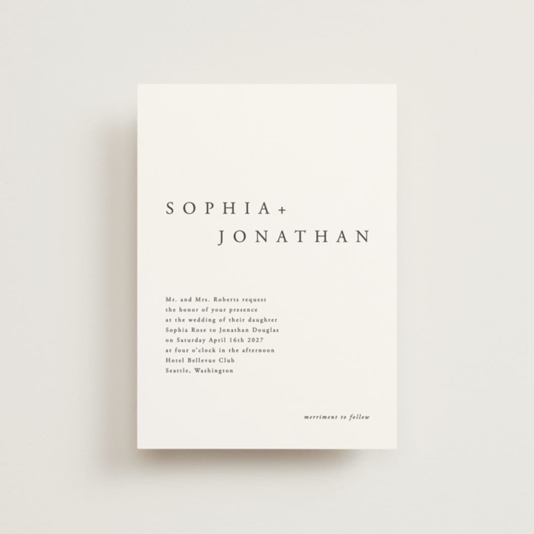"The Minimalist" - Wedding Invitations in Air by lulu and isabelle - Front