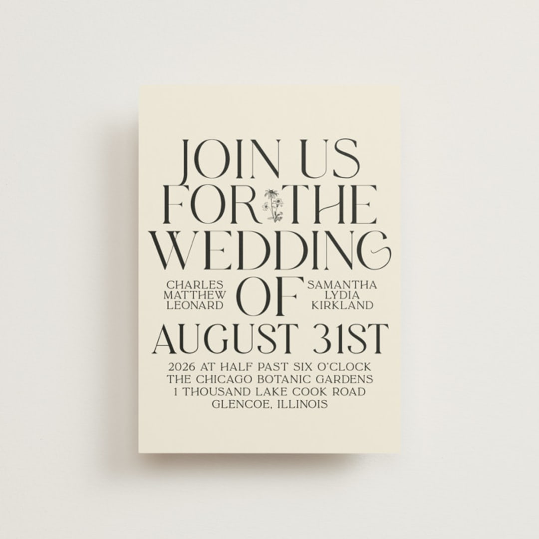 "Floral Emblem" - Wedding Invitations in Cream by Baumbirdy - Front