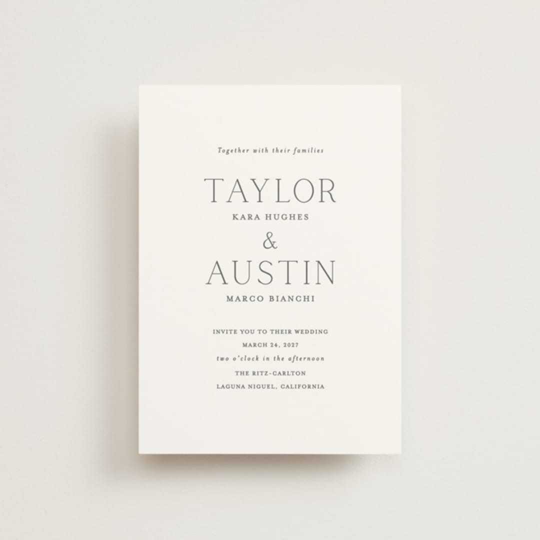 "In Love" - Wedding Invitations in Cotton by Vanessa Doyle - Front
