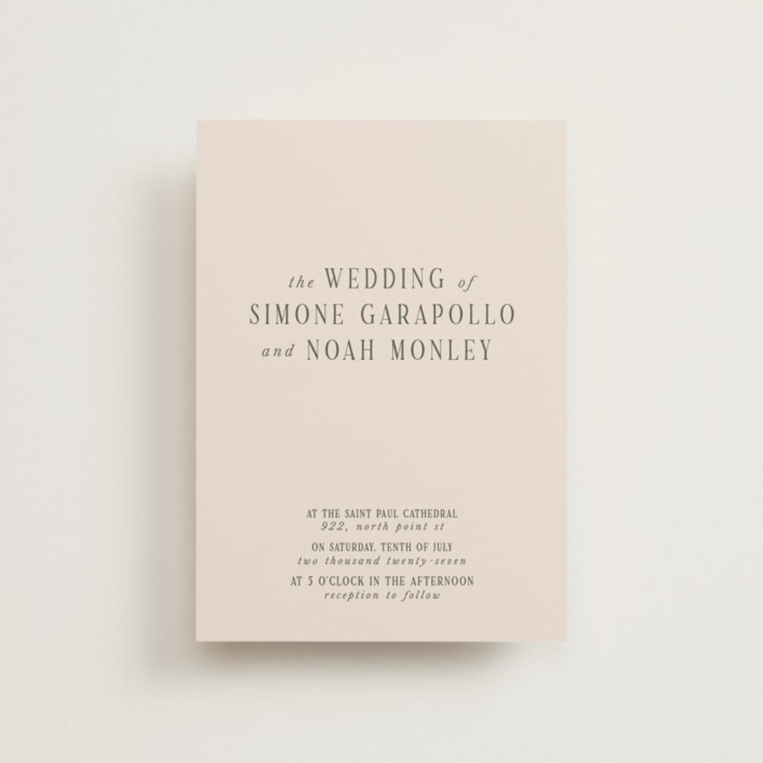 "Fero" - Wedding Invitations in Blush by Pati Cascino - Front