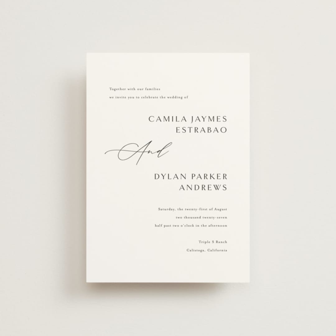 "graceful" - Wedding Invitations in Onyx by Jennifer Postorino - Front
