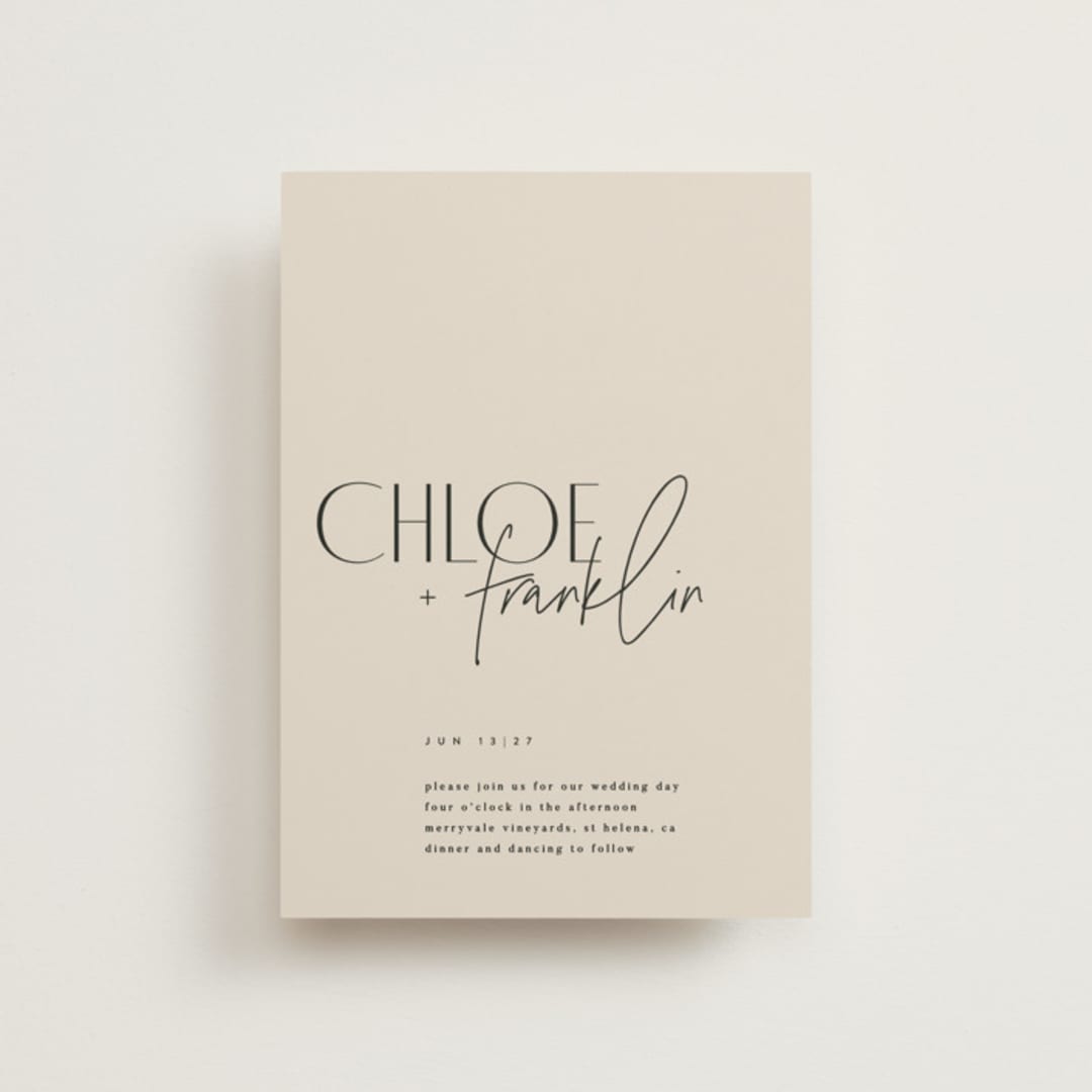 "Layered" - Wedding Invitations in Natural by Kelly Schmidt - Front