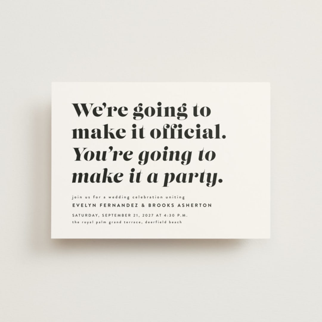 "Make it official" - Wedding Invitations in Panda by Lea Delaveris - Front