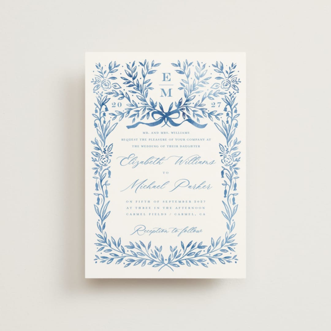 "Royal" - Wedding Invitations in Cobalt by Petra Kern - Front