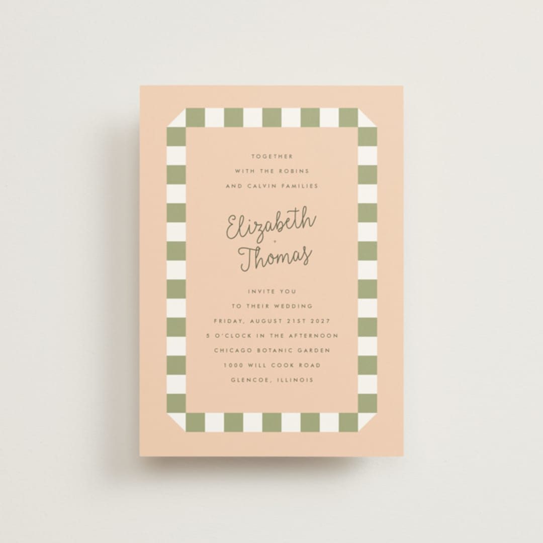 "Boardwalk" - Wedding Invitations in Peach by Baumbirdy - Front