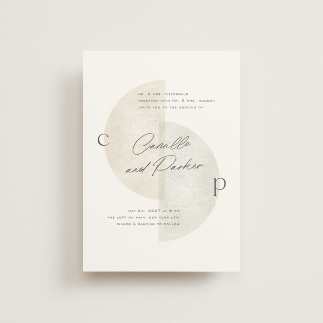 "Camille" - Wedding Invitations in Stone by Jackie Crawford - Front
