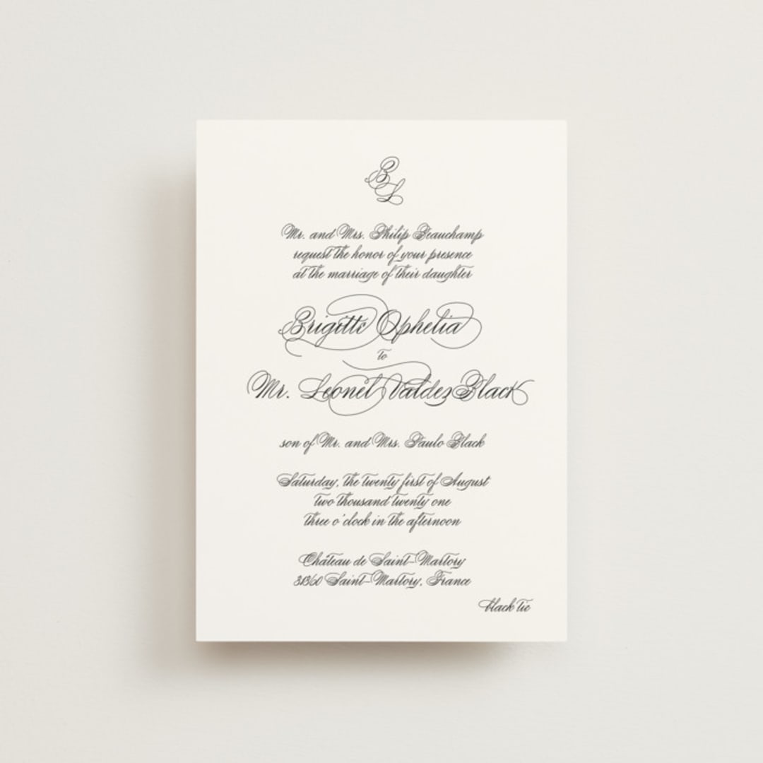"One and Only" - Wedding Invitations in Classic Bride by Design Lotus - Front