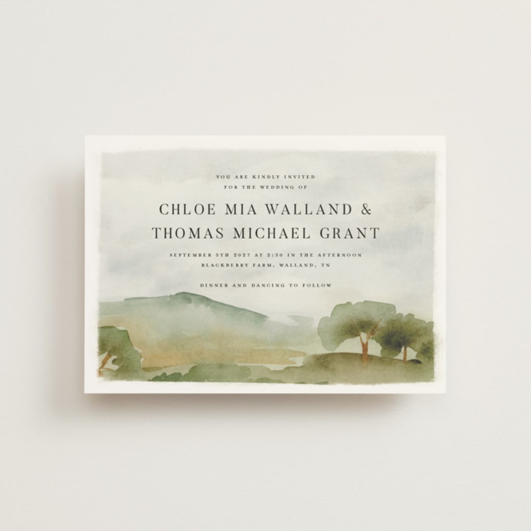 "Countryside" - Wedding Invitations in Emerald by Petra Kern - Front