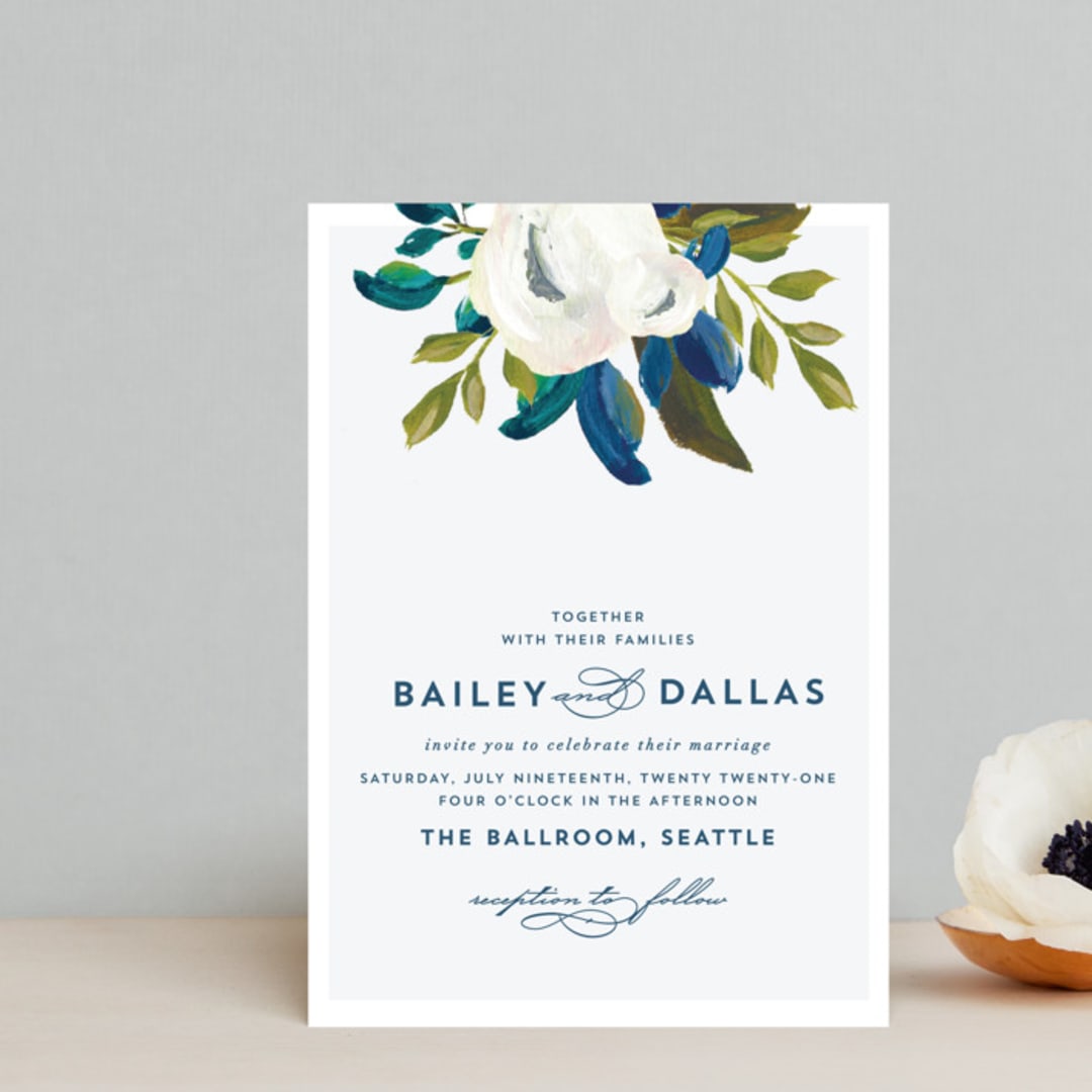 "Our Something Blue" - Wedding Invitations in Ocean by AK Graphics - Front