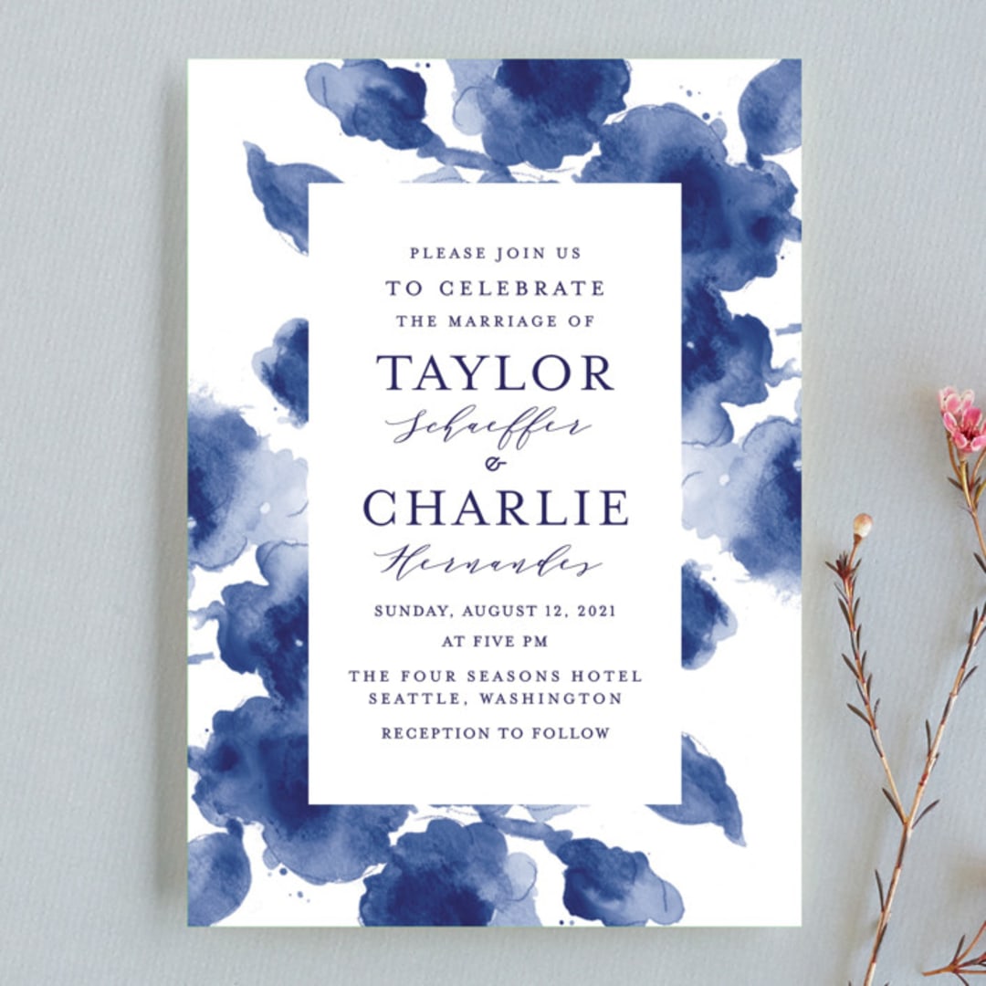 "Cornflower Wedding" - Wedding Invitations in Periwinkle by Chris Griffith - Front