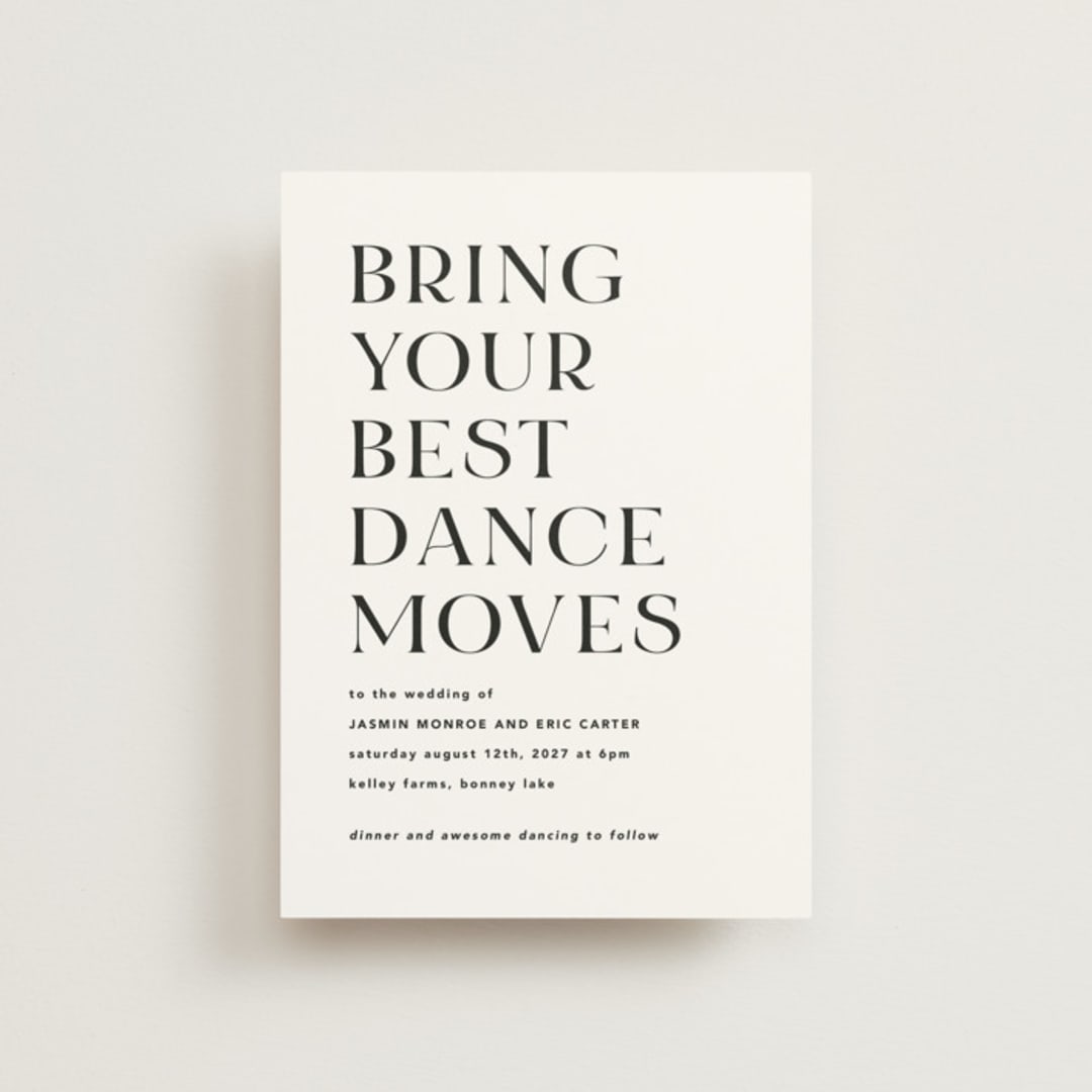 "dance moves" - Wedding Invitations in Tuxedo by Angela Garrick - Front
