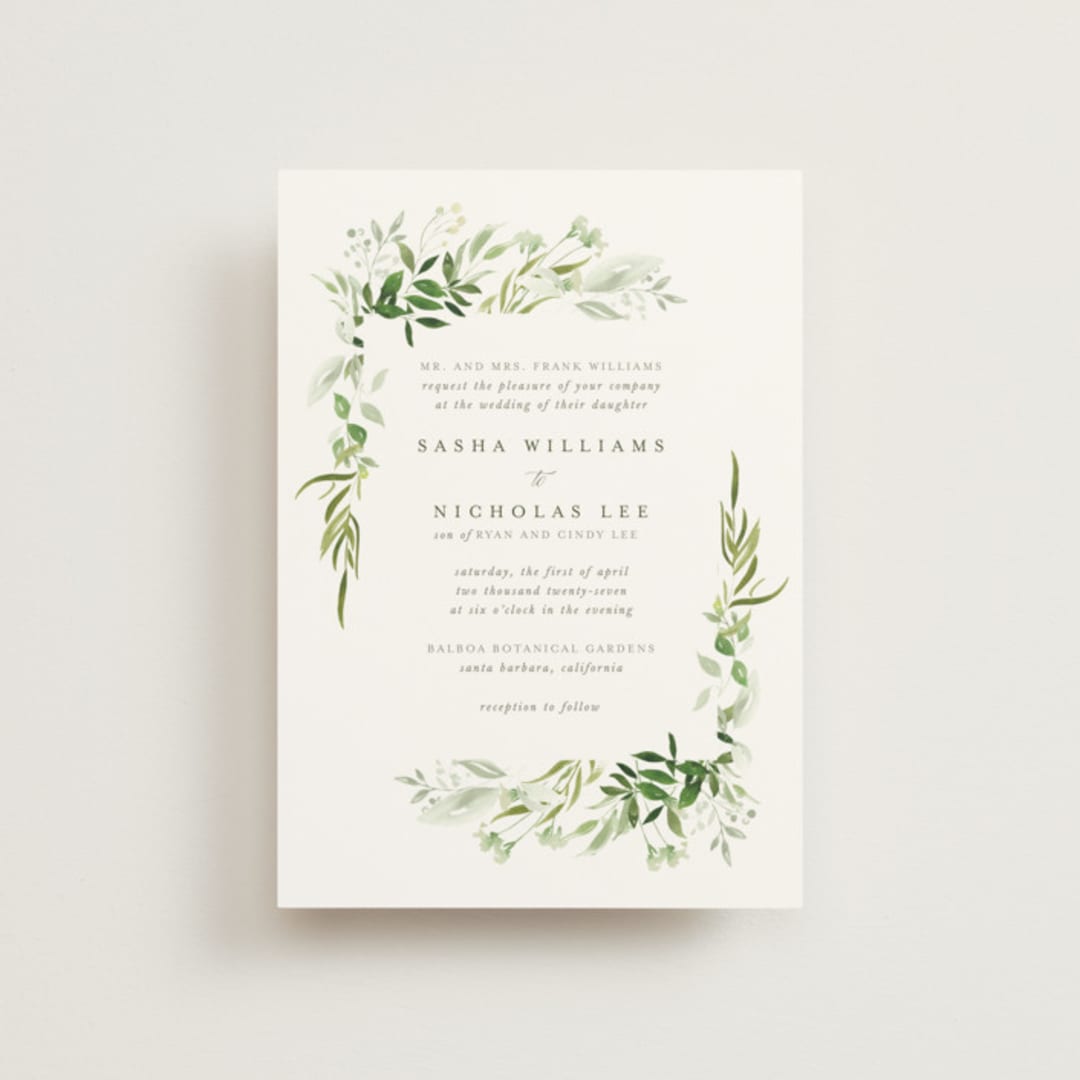 "Verdure" - Wedding Invitations in Garden by Leah Bisch - Front