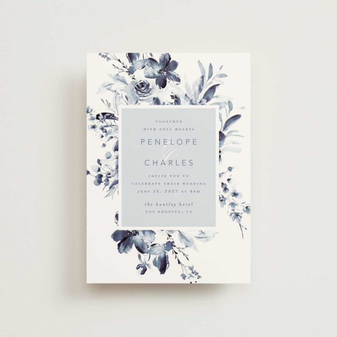 "Love Story" - Wedding Invitations in Indigo by Leah Bisch - Front