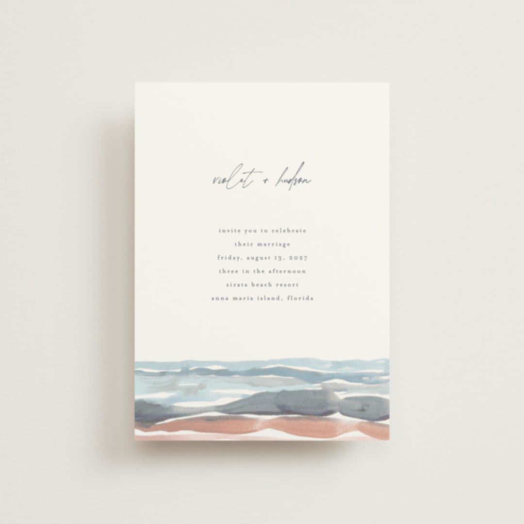"waves" - Wedding Invitations in Beachy by Pixel and Hank - Front